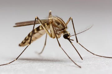 Mosquito insect isolated on white background macro photography sharp focus, Realistic Photo