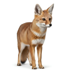 Obraz premium Ethiopian Plains Fox Mammal Isolated on White