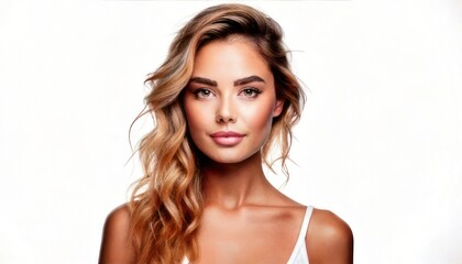 Fototapeta premium Beautiful Young Woman with Blonde Hair Portrait.