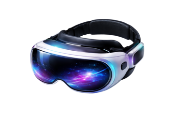 Sleek Modern Virtual Reality Gaming Headset Wearable Device for Cyberpunk Metaverse Experiences