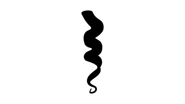 Spiral Curls symbol ,black isolated silhouette