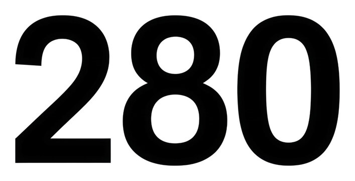 Exploring the number 280 significance and uses in daily life isolated on transparent background