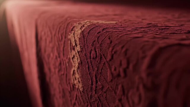 Abstract red texture close up with rough surface and warm lighting
