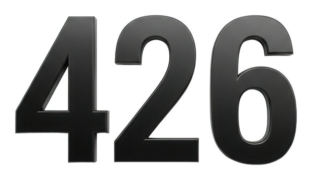 Number 426 displayed on a sign urban environment street view isolated on transparent background