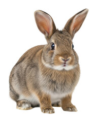 Obraz premium Cute rabbit sitting on animal portrait isolated on transparent background
