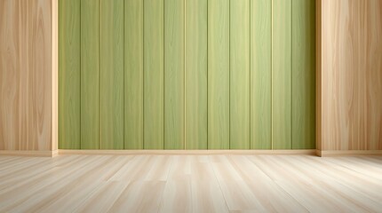 A close-up view of a weathered wooden plank wall with peeling green paint