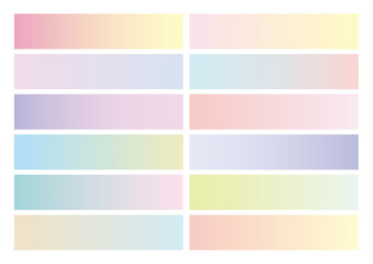 Abstract Background Set Of Pastel-Color Gradient Blend. Vector Illustration.