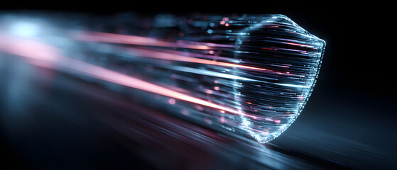 Futuristic Digital Shield Built from Adaptive Data Streams and Light