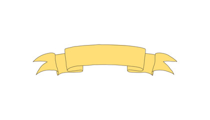 手書きのリボン、ベクターイラストセット。