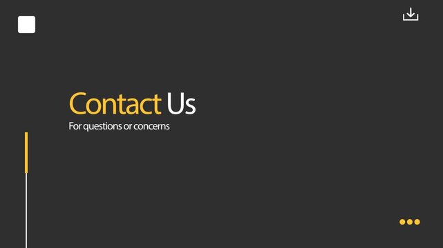 Contact us banner on screen motion animated background for sponsors