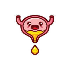 cute happy bladder urinating cartoon