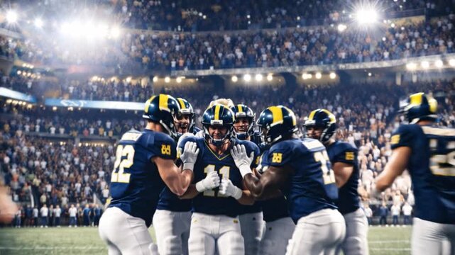 Celebration of a football player after scoring a last-minute winning goal in a championship match.
