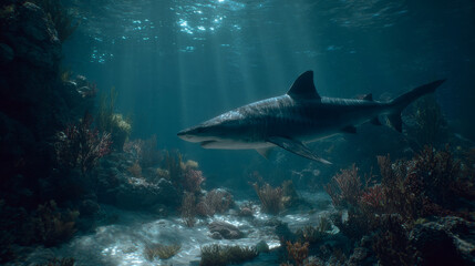 shark underwater in the sea