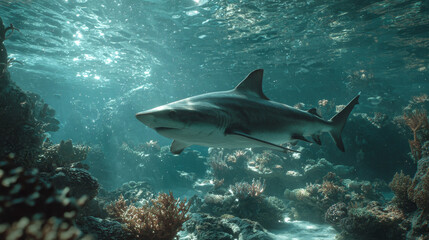 shark underwater in the sea
