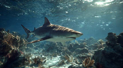 shark underwater in the sea