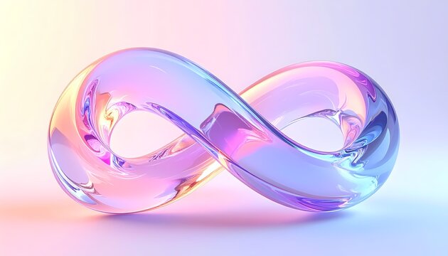 Glass Infinity Symbol on Gradient Background