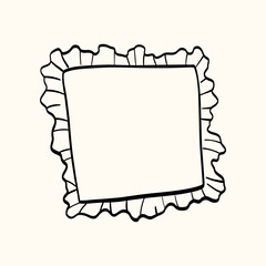 Obraz premium Hand-drawn rectangular frame with lace accents, and a soft vintage look. Designed for wedding invitations, romantic cards, and elegant menu layouts