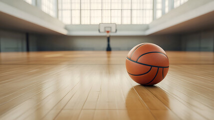 Naklejka premium basketball on the court