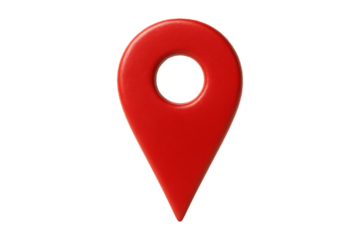 Red Map Location Pin Icon Isolated on Transparent Background