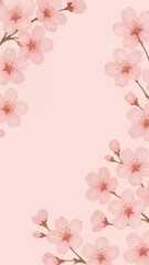 Fototapeta premium Delicate cherry blossom illustration.