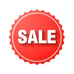 Discount offer red sale badge for promotional marketing campaigns and advertising