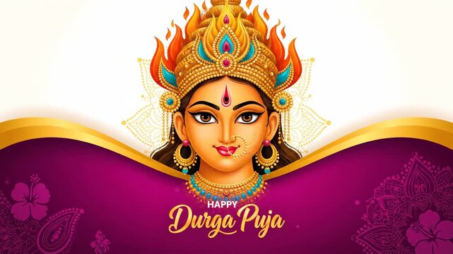 Durga Puja Goddess Hindu Festival Maa Navratri Banner Background