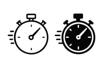 Stopwatch Timer Icon Isolated on Transparent Background