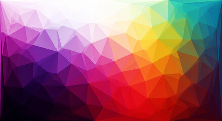 Vibrant geometric low poly rainbow pattern background with a modern gradient design