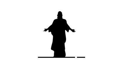 Jesus symbol, black isolated silhouette