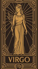 Fototapeta premium Elegant Virgo zodiac design wallpaper for mobile