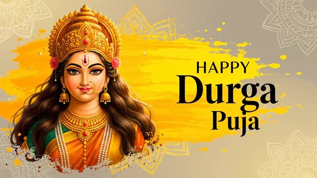 Happy Durga Puja Goddess Devi Maa Navratri Festival Background