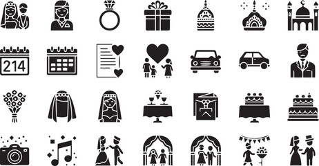 Professional Muslim Marriage, Bridal Traditions and Marital Life Icons Collection