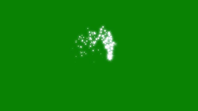 Luxury glitter sparkle star trail with pixie dust path and shimmering particles, elegant fairy magic line animation, clean isolated sparkle effect on green screen background in 4K