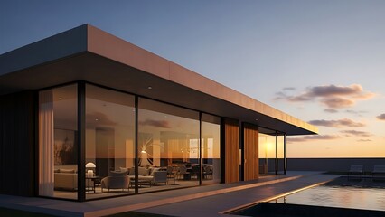 Obraz premium Modern Eco Friendly House in Forest