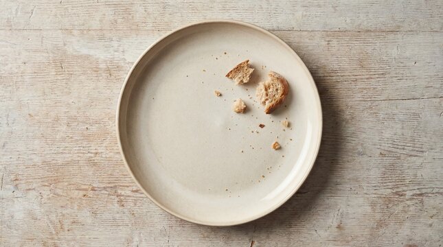 Empty Plate With Crumbs