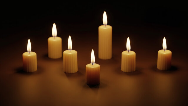 Minimal Candle Arrangement for Ramadan Spiritual Background
