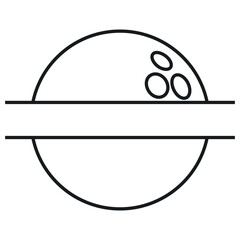 Banner Bowling Ball Icon with Finger Holes and Motion Lines