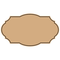 Vintage Ornate Label Frame Icon for Packaging and Graphic Design Themes
