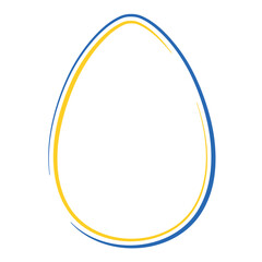 Modern Blue Yellow Egg Outline Symbol for Creative Concepts