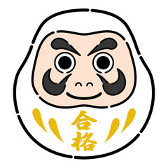 おしゃれな合格祈願のだるまのイラスト