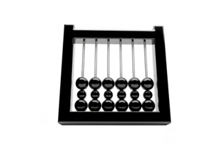 Black abacus on a transparent background for calculation and math