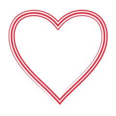 Layered Red Heart Outline Icon for Love and Valentine Themes