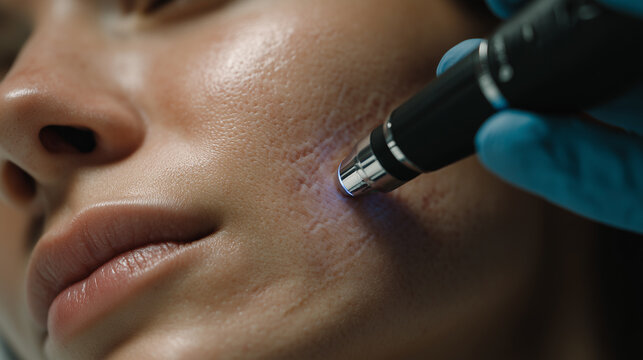 Plasmatherapie zur Narbenbehandlung an der Wange