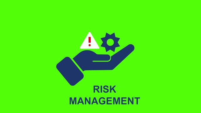 Risk Management Protection Icon Animation on Green Screen
