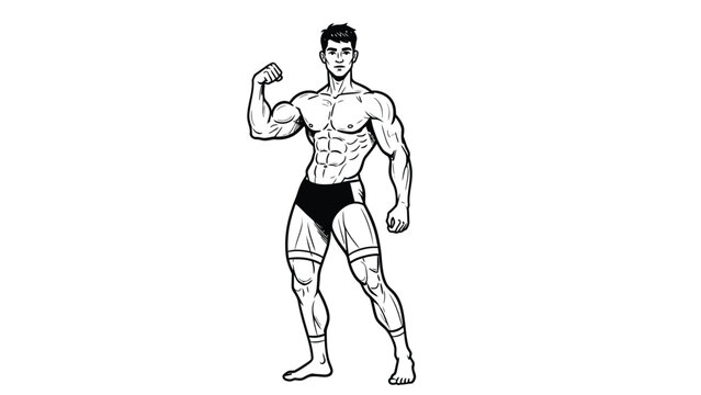 Illustrative depiction of a muscular male physique showcasing strength and definition