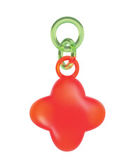 Trendy design element with soft lighting and smooth edges. 3D red charm.  Vector illustration