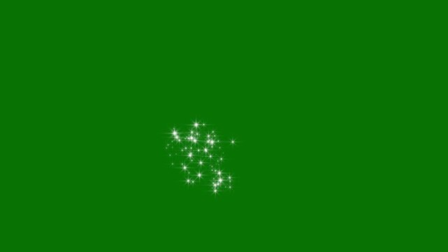 White glitter sparkles line trail. magic sparkling bokeh effect, twinkling glitter stars animation, fairy dust wand glitter star trail transition, shining twinkle effect on green screen, 4K video