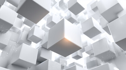 Obraz premium Bright Abstract Cubes with Warm Glow