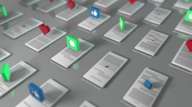 Multiple Email Messages and Notifications Displayed on a Digital Surface Representing Online Communication