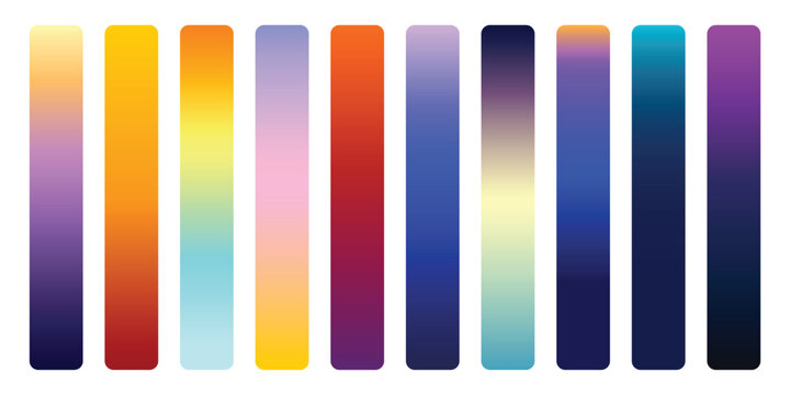 Set of dawn dusk midday and midnight color gradients for modern abstract design